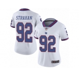 Women's Nike New York Giants #92 Michael Strahan Limited White Rush NFL Jersey