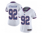 Women's Nike New York Giants #92 Michael Strahan Limited White Rush NFL Jersey