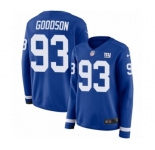 Women's Nike New York Giants #93 B.J. Goodson Limited Royal Blue Therma Long Sleeve NFL Jersey