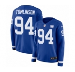 Women's Nike New York Giants #94 Dalvin Tomlinson Limited Royal Blue Therma Long Sleeve NFL Jersey