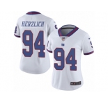 Women's Nike New York Giants #94 Mark Herzlich Limited White Rush NFL Jersey