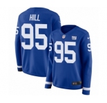Women's Nike New York Giants #95 B.J. Hill Limited Royal Blue Therma Long Sleeve NFL Jersey