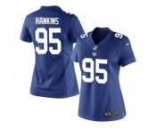 Women's Nike New York Giants #95 Johnathan Hankins Elite Royal Blue Jersey