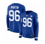 Women's Nike New York Giants #96 Kareem Martin Limited Royal Blue Therma Long Sleeve NFL Jersey