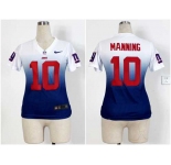 nike women nfl jerseys new york giants #10 eli manning white-blue[nike drift fashion][second version]