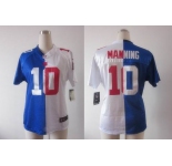 nike women nfl jerseys new york giants #10 manning white-blue[Elite split]