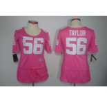 nike women nfl jerseys new york giants #56 taylor pink[breast cancer awareness]