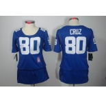 nike women nfl jerseys new york giants #80 cruz blue[breast cancer awareness]