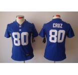 nike women nfl jerseys new york giants #80 cruz blue[nike limited]