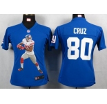 nike women nfl jerseys new york giants #80 cruz blue[portrait fashion]