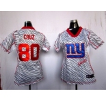 nike women nfl jerseys new york giants #80 cruz [fem fan zebra]