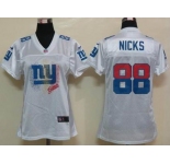 nike women nfl jerseys new york giants #88 nicks white[2012 fem fan]