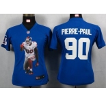 nike women nfl jerseys new york giants #90 pierre-paul blue[portrait fashion]