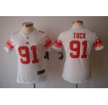 nike women nfl jerseys new york giants #91 tuck white[nike limited]