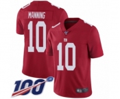 Youth New York Giants #10 Eli Manning Red Limited Red Inverted Legend 100th Season Football Jersey