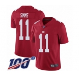 Youth New York Giants #11 Phil Simms Red Limited Red Inverted Legend 100th Season Football Jersey