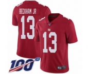 Youth New York Giants #13 Odell Beckham Jr Red Limited Red Inverted Legend 100th Season Football Jersey