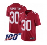 Youth New York Giants #30 Antonio Hamilton Red Limited Red Inverted Legend 100th Season Football Jersey