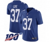Youth New York Giants #37 Julian Love Royal Blue Team Color Vapor Untouchable Limited Player 100th Season Football Jersey