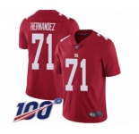 Youth New York Giants #71 Will Hernandez Red Limited Red Inverted Legend 100th Season Football Jersey