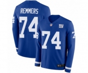 Youth New York Giants #74 Mike Remmers Limited Royal Blue Therma Long Sleeve Football Jersey