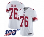 Youth New York Giants #76 Nate Solder White Vapor Untouchable Limited Player 100th Season Football Jersey