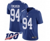 Youth New York Giants #94 Dalvin Tomlinson Royal Blue Team Color Vapor Untouchable Limited Player 100th Season Football Jersey