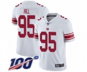 Youth New York Giants #95 B.J. Hill White Vapor Untouchable Limited Player 100th Season Football Jersey