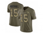 Youth Nike New York Giants #15 Brandon Marshall Limited Olive Camo 2017 Salute to Service NFL Jersey
