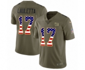 Youth Nike New York Giants #17 Kyle Lauletta Limited Olive USA Flag 2017 Salute to Service NFL Jersey