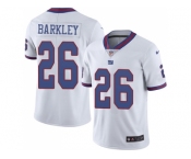 Youth Nike New York Giants #26 Saquon Barkley White Stitched NFL Limited Rush Jersey