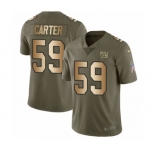 Youth Nike New York Giants #59 Lorenzo Carter Limited Olive Gold 2017 Salute to Service NFL Jersey
