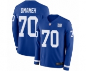 Youth Nike New York Giants #70 Patrick Omameh Limited Royal Blue Therma Long Sleeve NFL Jersey