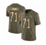 Youth Nike New York Giants #71 Will Hernandez Limited Olive Gold 2017 Salute to Service NFL Jersey