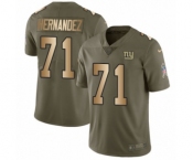 Youth Nike New York Giants #71 Will Hernandez Limited Olive Gold 2017 Salute to Service NFL Jersey