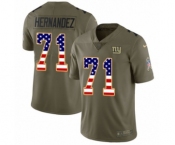 Youth Nike New York Giants #71 Will Hernandez Limited Olive USA Flag 2017 Salute to Service NFL Jersey