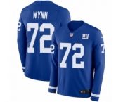 Youth Nike New York Giants #72 Kerry Wynn Limited Royal Blue Therma Long Sleeve NFL Jersey