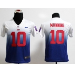 nike youth nfl jerseys new york giants #10 eli manning white-blue[nike drift fashion][second version]