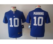 nike youth nfl jerseys new york giants #10 manning blue[nike limited]