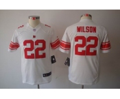 nike youth nfl jerseys new york giants #22 wilson white[nike limited]