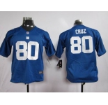 nike youth nfl jerseys new york giants #80 cruz blue[nike]