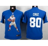 nike youth nfl jerseys new york giants #80 cruz blue[portrait fashion]