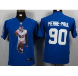 nike youth nfl jerseys new york giants #90 pierre-paul blue[portrait fashion]