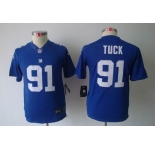 nike youth nfl jerseys new york giants #91 tuck blue[nike limited]
