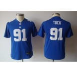 nike youth nfl jerseys new york giants #91 tuck blue[nike]