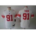 nike youth nfl jerseys new york giants #91 tuck white[nike limited]
