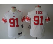 nike youth nfl jerseys new york giants #91 tuck white[nike limited]