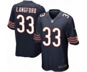 Men's Nike Chicago Bears #33 Jeremy Langford Game Navy Blue Team Color NFL Jersey