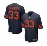 Men's Nike Chicago Bears #33 Jeremy Langford Game Navy Blue Throwback Alternate NFL Jersey