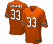 Men's Nike Chicago Bears #33 Jeremy Langford Game Orange Alternate NFL Jersey